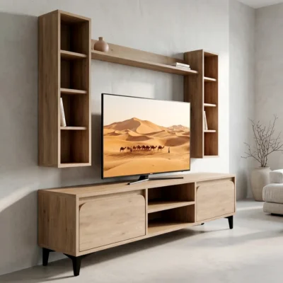 U6 Duvar Raflı TV Ünitesi, kitaplıklı